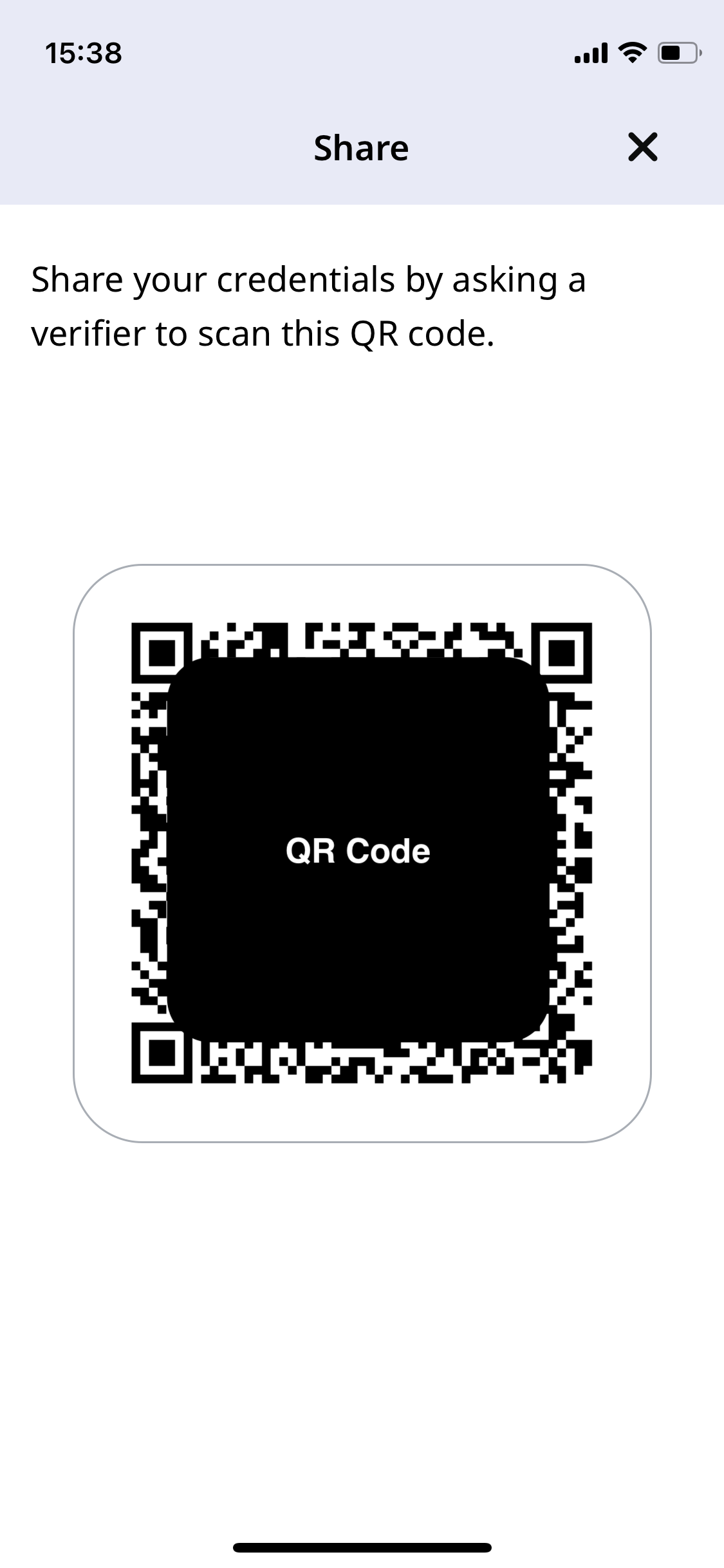 QR Code displayed